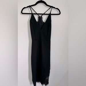 ASTR The Label Black Dress with Lace Detail